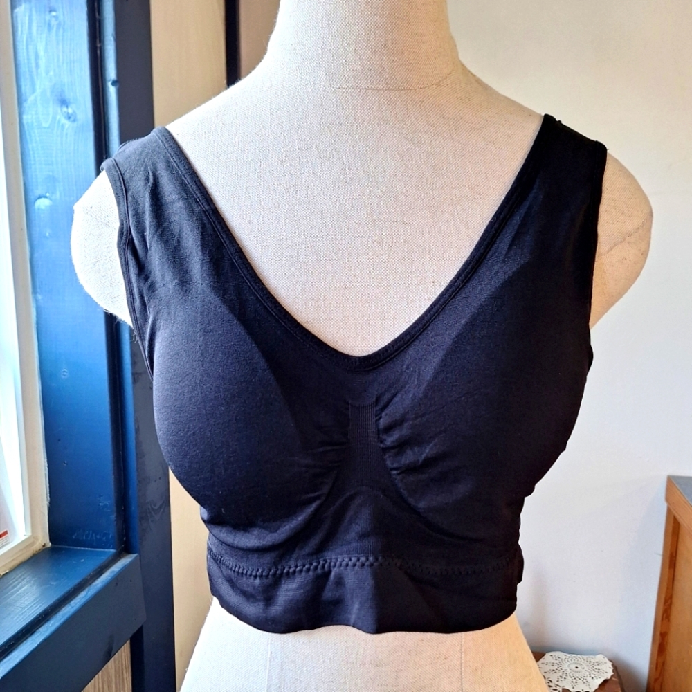 Sports Bras Black 2 Pkg 4XL,  S925485700017, NWT